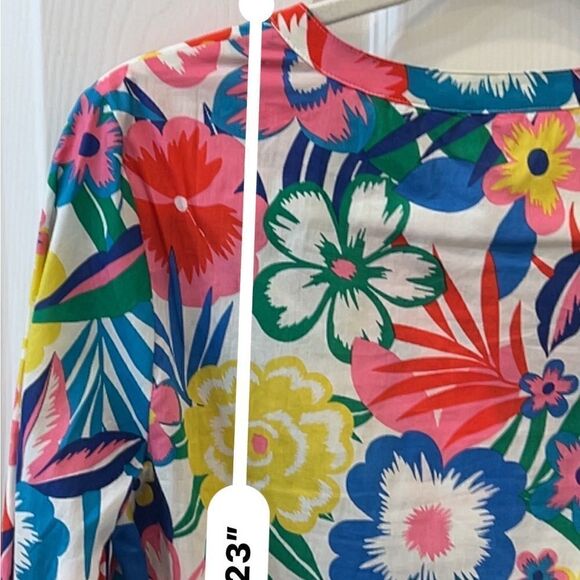 Boden Floral woven V Neck Popover 100% cotton blouse- EUC Size 4 - Picture 12 of 12